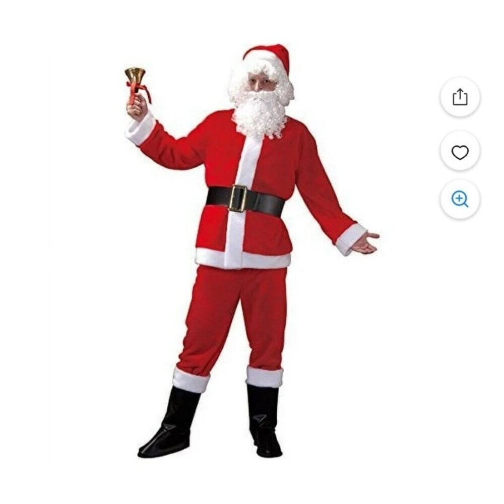 Santa Claus Costume Suit 5 Piece Adult Large Cosplay Christmas Party Outfit New